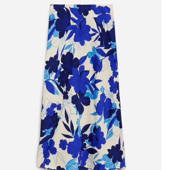 J. CREW Gwyneth slip skirt in painted floral, NWT, Size L - Picture 3 of 8